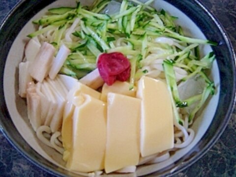 冷たい☆卵豆腐のっけうどん（簡単調理）